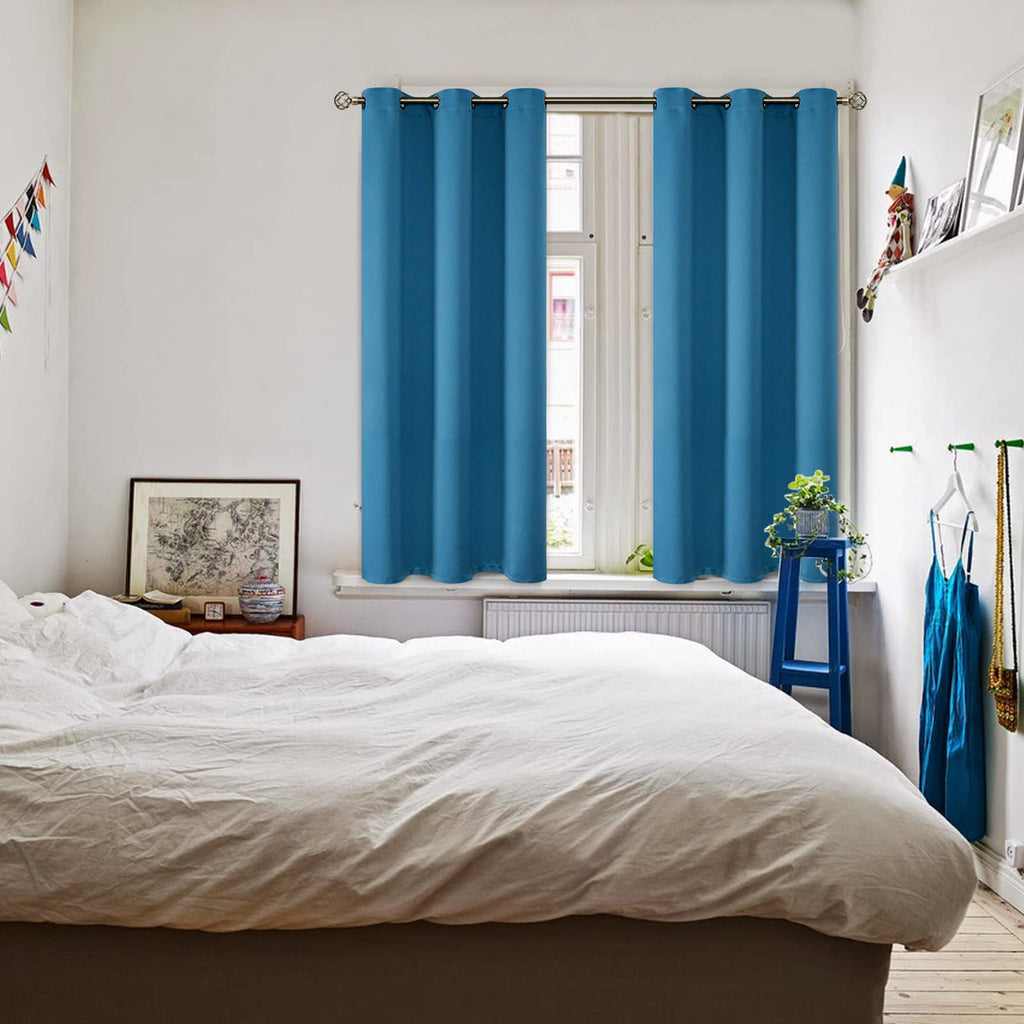BGment Blackout Curtains - Grommet Thermal Insulated Room Darkening Bedroom and Living Room Curtains, Set of 2 Panels (38 x 45 Inch, Steel Blue)