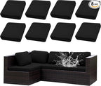Outdoor Cushion Covers Set,8PCS Patio Furniture Couch Seat Slipcovers, Replacement for Sofa Sectional Chair(Cover，Only)