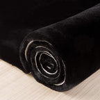 Ashler HOME DECO Ultra Soft Faux Rabbit Fur Chair Couch Cover Area Rug for Bedroom Floor Sofa Living Room Black 2 x 3 Feet