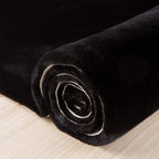 Ashler Faux Fur Rug, Ultra Soft Faux Rabbit Fur, Black Area Rugs, 3 x 5 Feet Rectangle, Machine Washable Nursery Decor Throw Rugs for Bedroom, Kids Room, Living Room