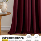 MIULEE Burgundy Red Blackout Curtains for Bedroom Living Room 84 Inches Long 2 Panels, Thermal Insulated Room Darkening Drapes Solid Grommet Top Noise Reduction Christmas Window Treatments 40x84 Inch