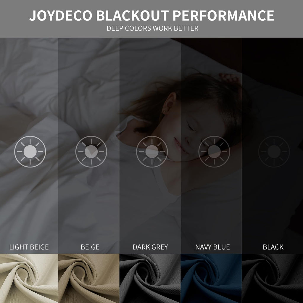Joydeco 120 inches Long Blackout Curtains 2 Panels Set, Thermal Insulated Length Curtains & Drapes 2 Burg for Living Room Bedroom Window(Dark Grey, W52 x L120 Inch)