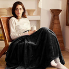 Exclusivo Mezcla Fuzzy Plush Fleece Bed Blanket Twin XL Size, Black
