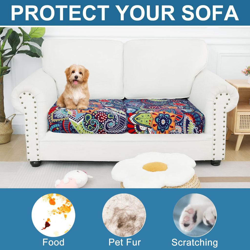 Smiry Printed Couch Cushion Covers, Stretch Couch Covers for Sofa