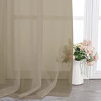 Chyhomenyc Taupe Sheer Curtains 108 Inches Long - Light Filtering Voile Extra Long Panel Drapes for Floor to Ceiling Window, Elegant Soft Living Room Curtains, Each 42Wx108L Inch, 9FT, 2 Panels