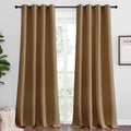 NICETOWN Sleek Blackout Curtains 90 inches Length for Windows, Noise Reducing and Block Draft Panels for Door Doorway Laundry Office Luxury Decor Theme (2 Panels, Gold Brown, W55 x L90 -Inch)