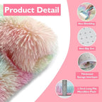 yulidayang Rainbow Fluffy Round Area Rugs for Bedroom,4'X4'Shag Circle Area Rugs for Girls Room,Non Slip Fuzzy Plush Rug for Kids Room Living Room and Dorm Home Decor Rug