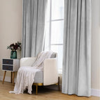 MIULEE Greyish White Velvet Curtains 96 inches 2 Panels - Luxury Blackout Curtains for Bedroom Living Room Thermal Insulated Super Soft Window Drapes Rod Pocket & Back Tab, W52 x L96 inches