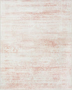 Washable Rugs 4x6 Area Rugs for Living Room,Bedroom,Kids Room,Nursery- Soft Faux Wool Small Carpets,Non Slip&Non-Shedding Low Pile Vintage Print Rugs for Enterway,Home Office Decor-Pink White