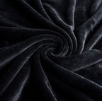 TASTHROW Large Flannel Fleece Throw Blanket, 90×90 Inch - Cozy Lightweight Thick Blanket - All Seasons Suitable for Women, Men and Kids (Black)