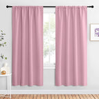 NICETOWN Blackout Curtains for Living Curtains, Rouge Pink, 2 Panels, 42 by 72, Room Darkening Window Curtain Panels, Easy-Care Solid Thermal Insulated Draperies/Drapes for Daughter Room