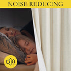 NICETOWN Natural Linen Complete Blackout Cold Reducing Curtains 48 inches for Kids Room, 2 Panels, Thermal Insulated & Noise Reducing Window Draperies with White Liner, Noise Reducing Short Drapes