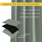 NICETOWN Room Darkening Curtains and Drapes for Window 95" L - Triple Weave Energy Saving Thermal Insulated Solid Grommet Blackout Panels for Patio (80" Wide per Panel, 2 Panels, Sage Green)