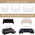 HANDONTIME Khaki Loveseat Covers Couch Cover for Dogs Cats Solid Sofa Covers for 3 Cushion Couch Machine Washable Couch Covers for Sectional Sofa L Shape Chenille Sofa Slipcover Soft, 71" X134"