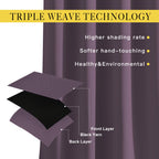 NICETOWN Plum Curtains for Living Room 84 inches Long - Plum Grommet Room Darkening Window Treatments Sound Reducing Drapes for Bedroom, 2 Panels, W52 x L84