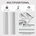 Joydeco 60% Blackout White Curtains 84 Inch Length 2 Panels, Thermal Insulated Long Curtains& Drapes 2 Burg, Room Darkening Grommet Drapes for Bedroom Living Room Window(Greyish White, W52 x L84 Inch)
