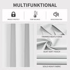Joydeco Blackout Curtains 108 Inch Length 2 Panels Set, Thermal Insulated Long Curtains& Drapes 2 Burg, Room Darkening Grommet Drapes for Bedroom Living Room Window(Greyish White, W52 x L108 Inch)