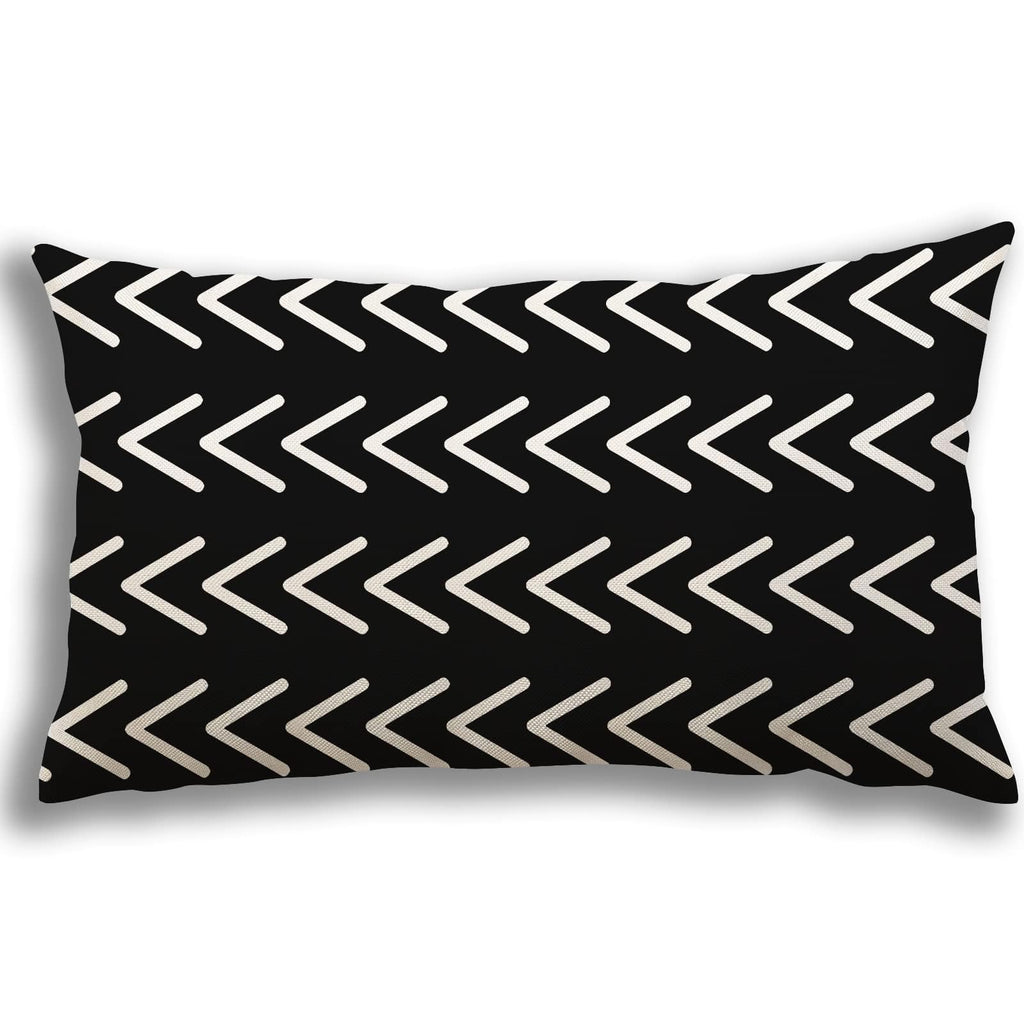 YCOLL Lumbar Pillow Covers 12x20 Set of 4, Modern Sofa Throw Pillow Cover, Decorative Outdoor Linen Fabric Pillow Case for Couch Bed Car, Black