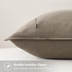 MIULEE Decorative Linen Pillow Covers 18x18 Inch Tan TaupeBoho Farmhouse Neutral Winter Couch Throw Pillows for Bed Pack of 2 Accent Modern Pillowcase Sofa Livingroom Home Decor