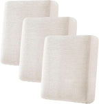 H.VERSAILTEX Super Stretch Individual Seat Cushion Cover Sofa Covers Couch Cushion Covers Slipcover Sets Thick Jacquard Textured Twill Fabric (3 Piece Sofa Cushion Covers, Ivory)