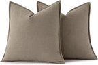 MIULEE Decorative Linen Pillow Covers 20x20 Inch Tan TaupeBoho Farmhouse Neutral Winter Couch Throw Pillows for Bed Pack of 2 Accent Modern Pillowcase Sofa Livingroom Home Decor