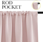 NICETOWN Blackout Curtains for Living Room, Blush Pink, 2 Panels, 42 by 63, Darkening Window Curtain Panels, Easy-Care Solid Thermal Insulated Draperies/Drapes for Daughter Room