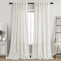 Beige White Linen Curtains 108 Inches Long for Living Room Bedroom 2 Panels Set Extra Long Back Tab Curtain Light Filtering Semi Sheer Drapes Floor to Ceiling Curtains for Large Windows 52x108