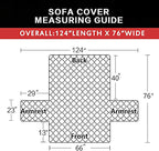 Easy-Going Reversible Couch Cover for 3 Cushion Couch Sofa Cover for Dogs Water Resistant Furniture Protector Cover with Foam Sticks Elastic Straps for Pet Cat (Sofa, Black/Black)