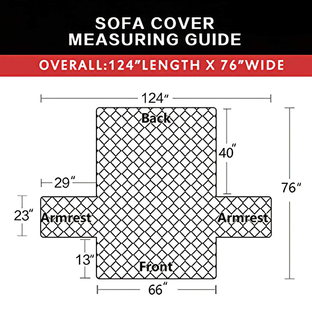 Easy-Going Reversible Couch Cover, 3 Cushion Sofa, Large, Black/Black