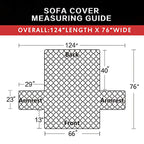 Easy-Going Reversible Couch Cover, 3 Cushion Sofa, Large, Black/Black