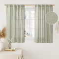 LAMIT 45 Inch Length Linen Curtains for Small Window Bedroom, 34 x 45 Inch