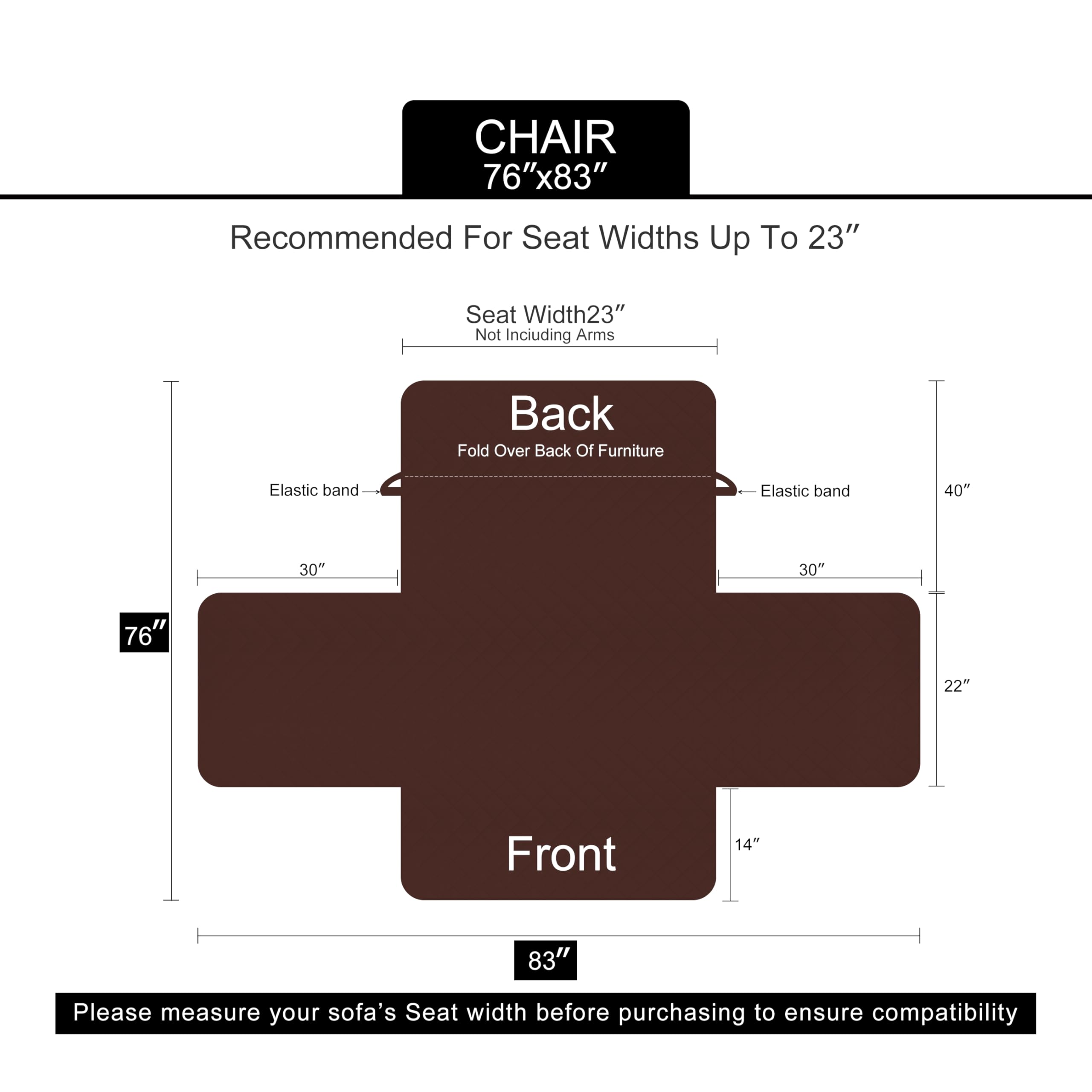 U-NICE HOME Reversible Recliner Chair Covers, Taupe