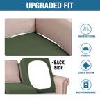 H.VERSAILTEX Super Stretch Individual Seat Cushion Covers Sofa Covers Couch Cushion Covers Slipcover Sets Thick Jacquard Textured Twill Fabric (2 Piece Large Sofa Cushion Covers, Bronze Green)