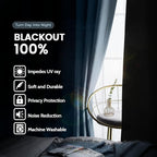 SimpleHome 100% Blackout Curtains for Bedroom,Thermal Insulated Stone Blue Grommet Window Drapes Room Darkening Curtains for Living Room with Black Back,38 x 63 Inch,2 Panels