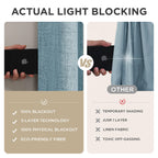 Joydeco Blackout Curtains for Bedroom - 63 Inch Long 100% Light Blocking 2 Panels Sky Blue Drapes, Thermal Insulated Room Darkening Curtains, Linen Textured for Living Room, Rod Pocket & Back Tabs