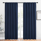 NICETOWN Blackout Curtain Panels for Living Room, Navy, 2 Panels, W52 inches x L84 inches, Energy Efficient & Noise Reducing Thermal Insulated Rod Pocket Blackout Drapes/Draperies for Window