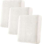 H.VERSAILTEX Super Stretch Individual Seat Cushion Cover Sofa Covers Couch Cushion Covers Slipcover Sets Thick Jacquard Textured Twill Fabric (3 Piece Sofa Cushion Covers, Porcelain White)