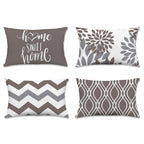 Hexagram Geometric Gray Pillow Covers 12x20, Decorative Pillow Covers