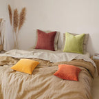 Topfinel Decorative Throw Pillow Covers Cushion Cases, Set of 4 Soft Velvet Modern Double-Sided Designs, Mix and Match for Home Decor, Pillow Inserts Not Included (12x12 inch, Yellow/Orange)
