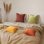 Topfinel Decorative Throw Pillow Covers Cushion Cases, Set of 4 Soft Velvet Modern Double-Sided Designs, Mix and Match for Home Decor, Pillow Inserts Not Included (26x26 inch, Yellow/Orange)