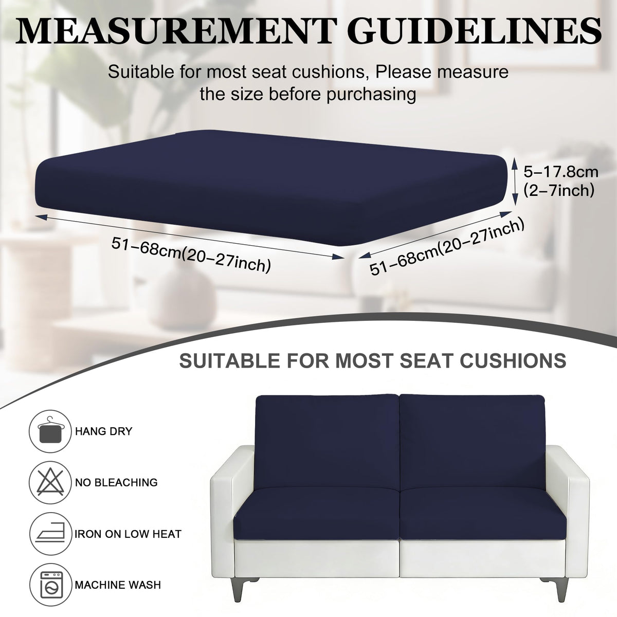 4 Pcs Outdoor Cushion Covers, Patio Sofa Cushion Covers Replacement