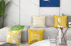 YCOLL Pillow Covers 22x22 Set of 4, Modern Sofa Throw Pillow Cover, Decorative Outdoor Linen Fabric Pillow Case for Couch Bed Car, Yellow