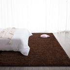 TWINNIS Super Soft Shaggy Rugs Fluffy Carpets, 6x9 Feet, Indoor Modern Plush Area Rugs for Living Room Bedroom Kids Room Nursery Home Decor, Upgrade Anti-Skid Rectangular Fuzzy Rug, Brown