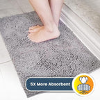 Muddy Mat® | Super Absorbent Door Mat Indoor, Microfiber Quick Dry Chenille Entryway Rug, Non-Slip Front Door Mat, Indoor Mats for Entryway, Machine Washable Pet Rug, Grey 24"x36"