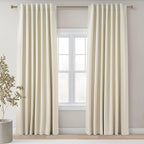Topfinel 78 Inch Long Curtains for Sliding Door Closet Doors 100% Blackout Curtains for Living Room Bedroom Back Tab Pleated Heat Blocking Insulated Drapes Heat Cream White (W52 x L78) 2 Panels