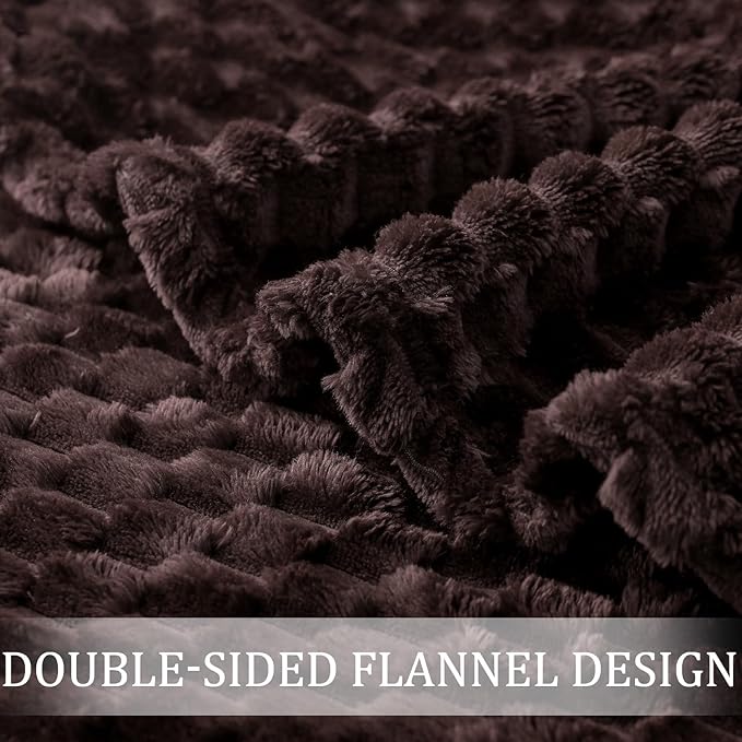 Exclusivo Mezcla Fleece Twin Blanket for Bed, Extra Large Fuzzy Coffee Bed Blankets, Soft Cozy Plush Sofa Throws for All Seasons, 60x80 Inches