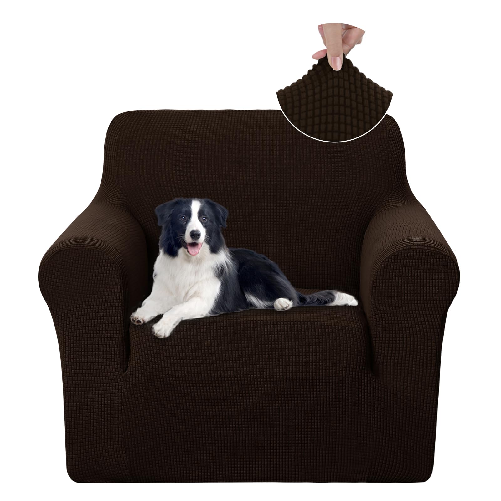 U-NICE HOME Stretch Recliner Chair Cover Armchair Slipcover, Chocolate