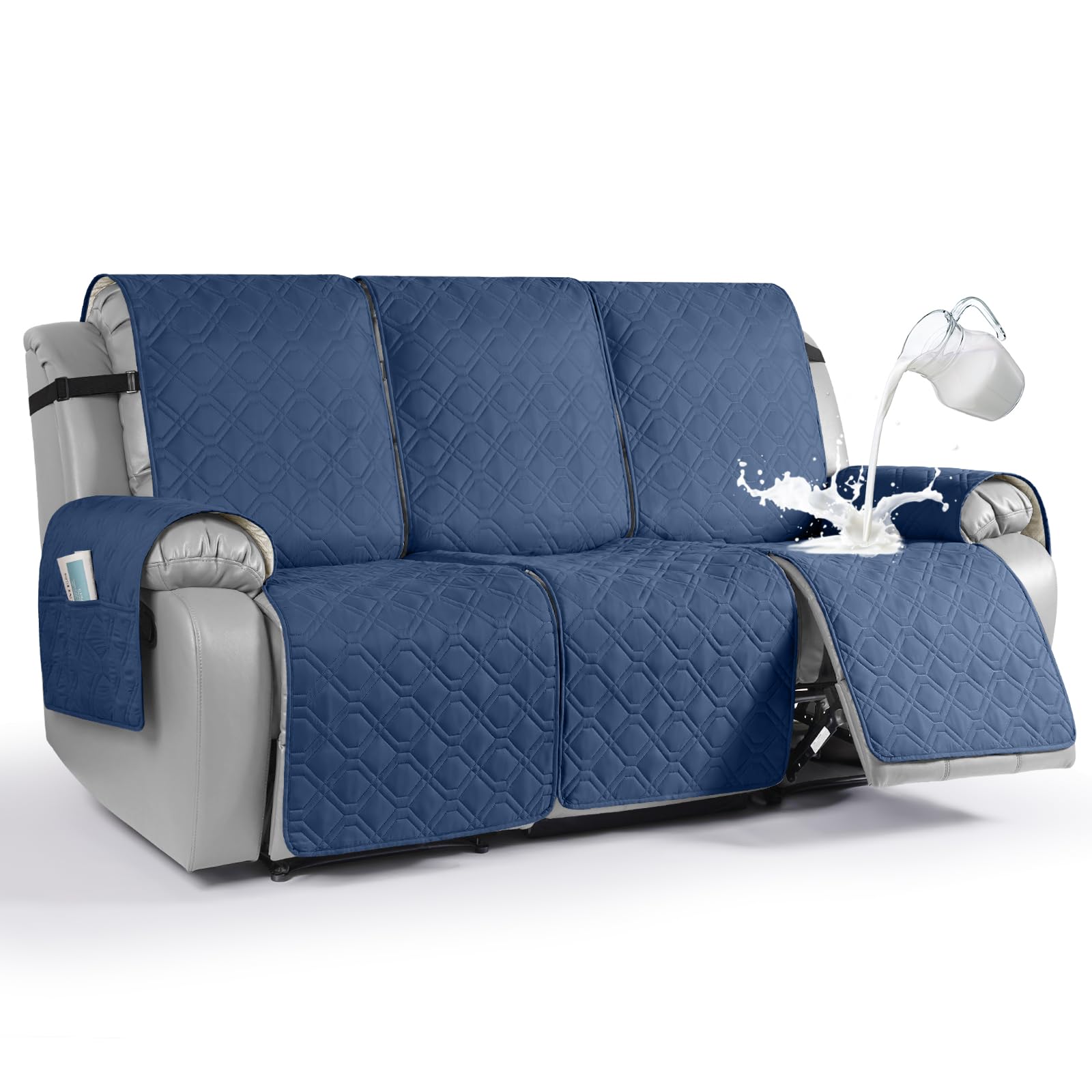 VANSOFY Waterproof Recliner Couch Covers Washable, Ocean Blue,3 Seater