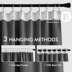 MIULEE Grey Back Tab Blackout Curtains 72 Inch Length 2 Panels Set for Living Room Bedroom Privacy, Rod Pocket/Pinch Pleat Thermal Insulated Room Darkening Pleated Light Blocking Drapes