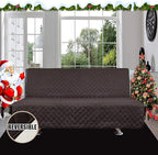 Easy-Going Futon Sofa Slipcover Reversible Sofa Cover Armless Cover Furniture Protector Couch Cover Water Resistant Pets, Kids, Children, Dog, Cat Chocolate/Ivory